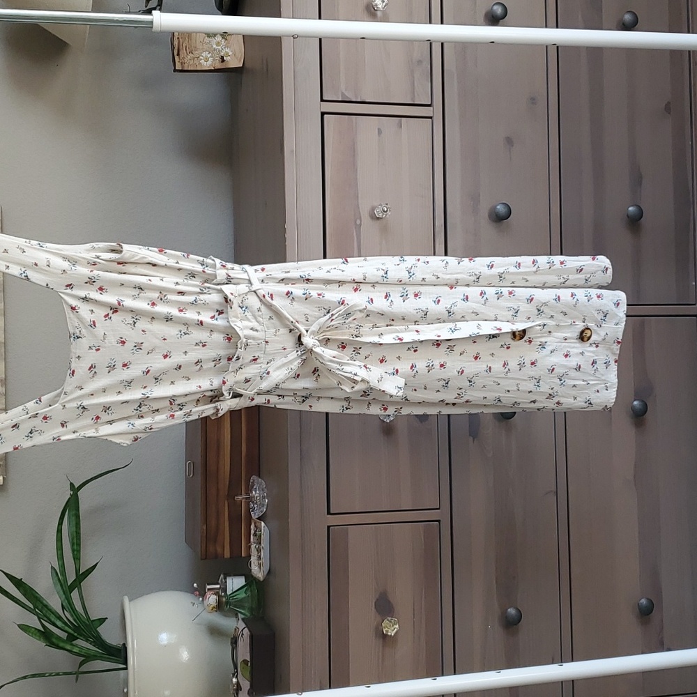 Monteau Linen dress, small, flower print